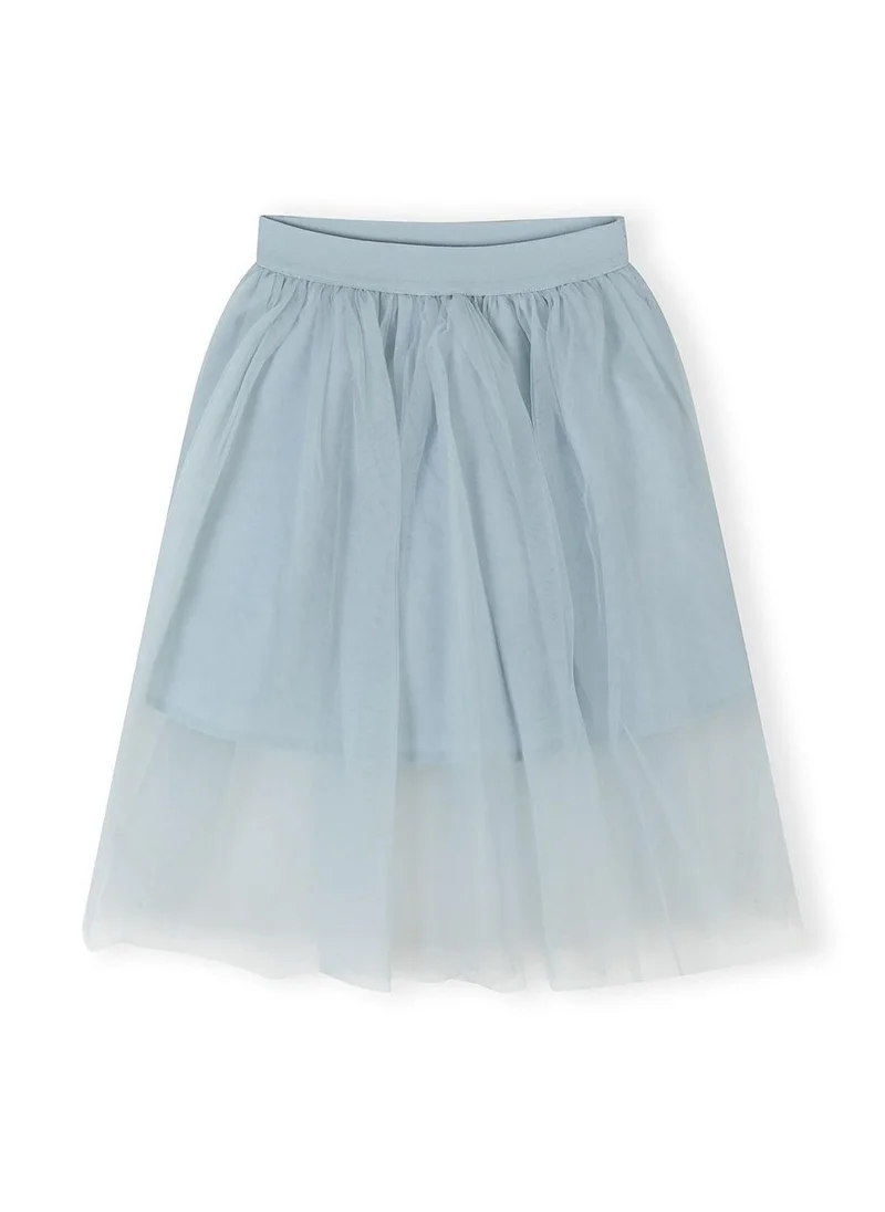 مينوتي Girls pleated tulle maxi skirt grey